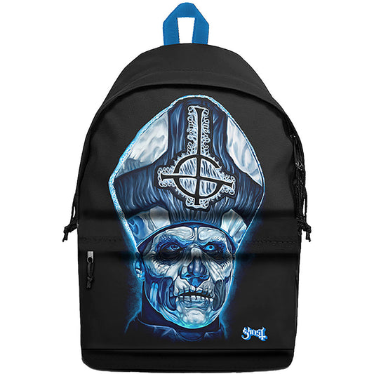 Schwarzer Rucksack Ghost Papa Blue Backpack mit großem, blauen Print