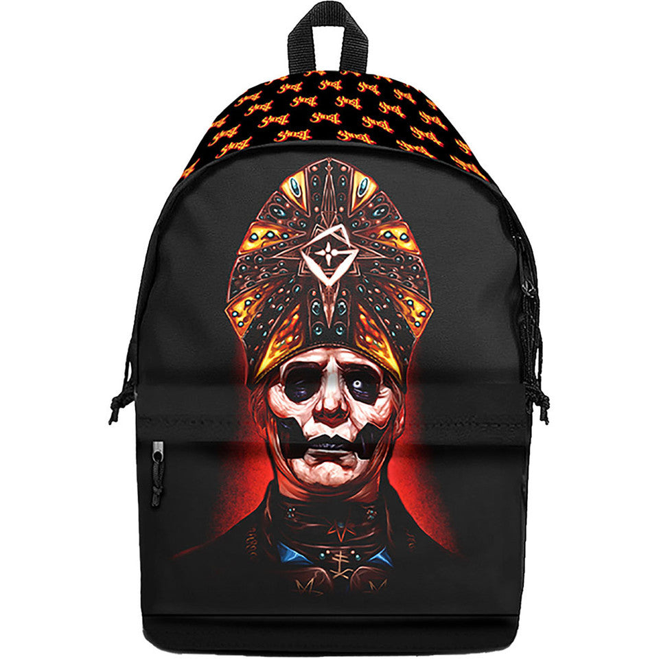 Schwarzer Rucksack Ghost Papa Red Backpack mit großem, roten Print
