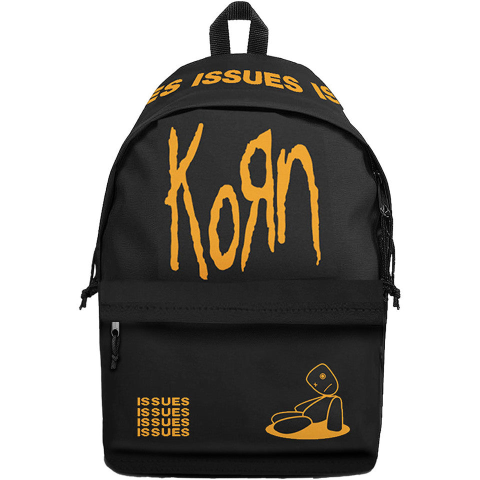 Schwarzer Rucksack Korn Issues Backpack mit kleinen, gelben Prints