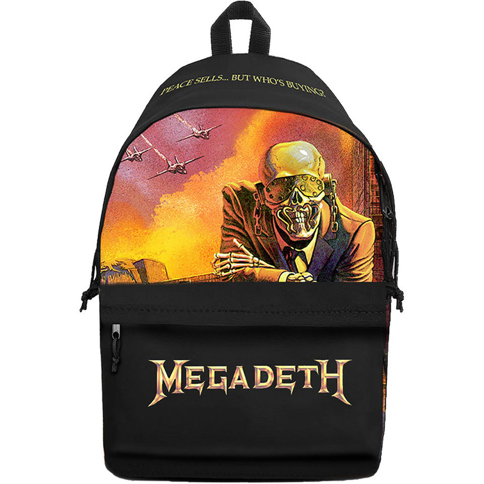 Schwarzer Rucksack Megadeth Peace Sells Backpack mit buntem Print