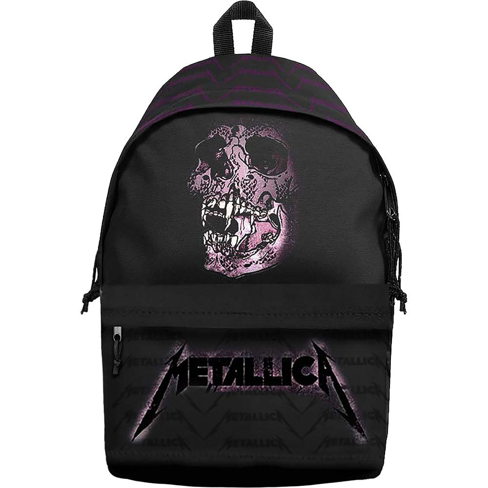 Schwarzer Rucksack Metallica Pushhead Backpack mit rosafarbenem Print