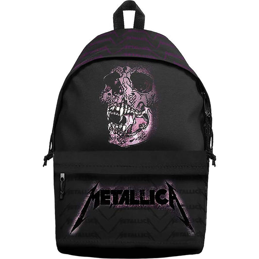 Schwarzer Rucksack Metallica Pushhead Backpack mit rosafarbenem Print