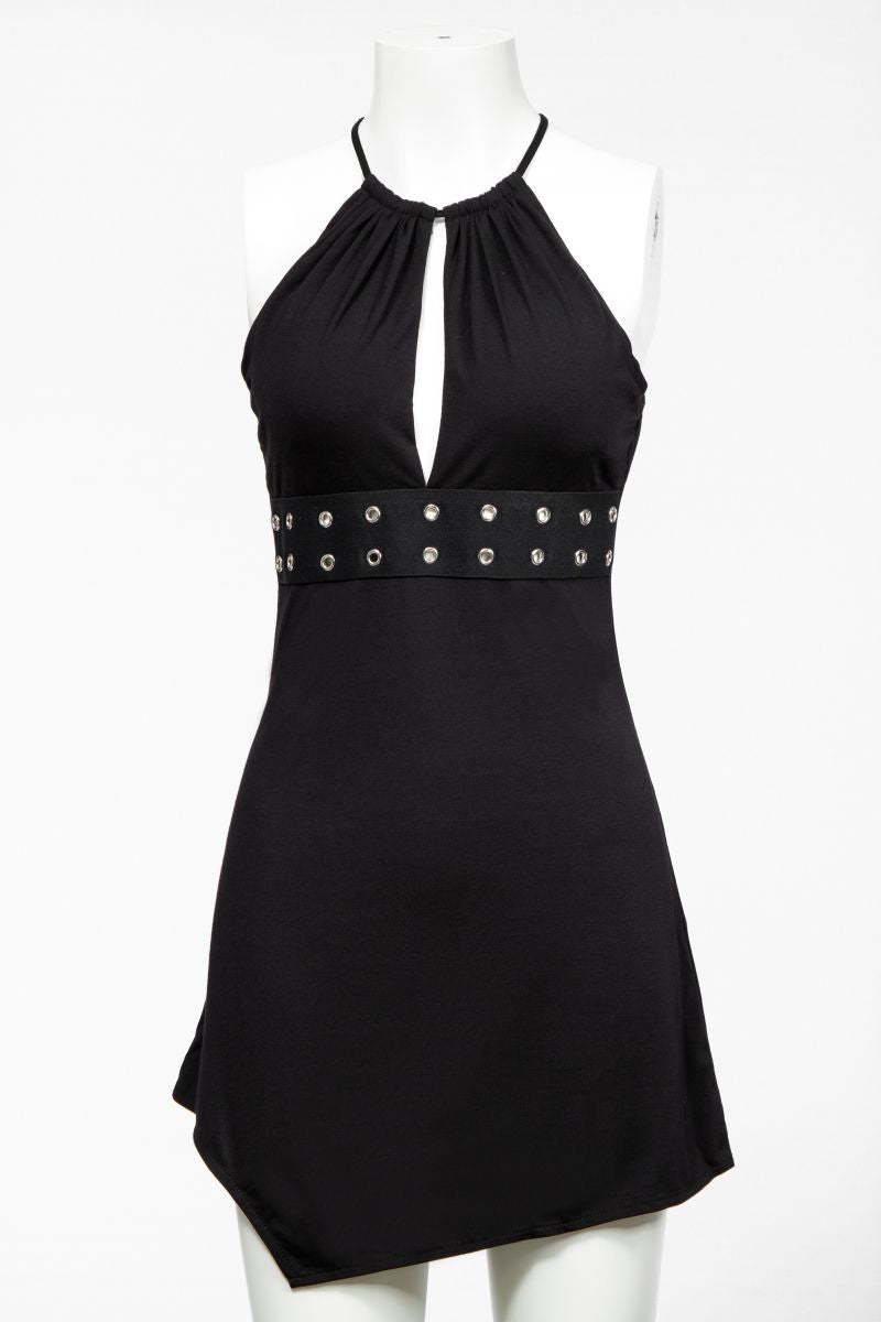 Schwarzes Kleid Hitomi Dress mit Ösendetails von RNG