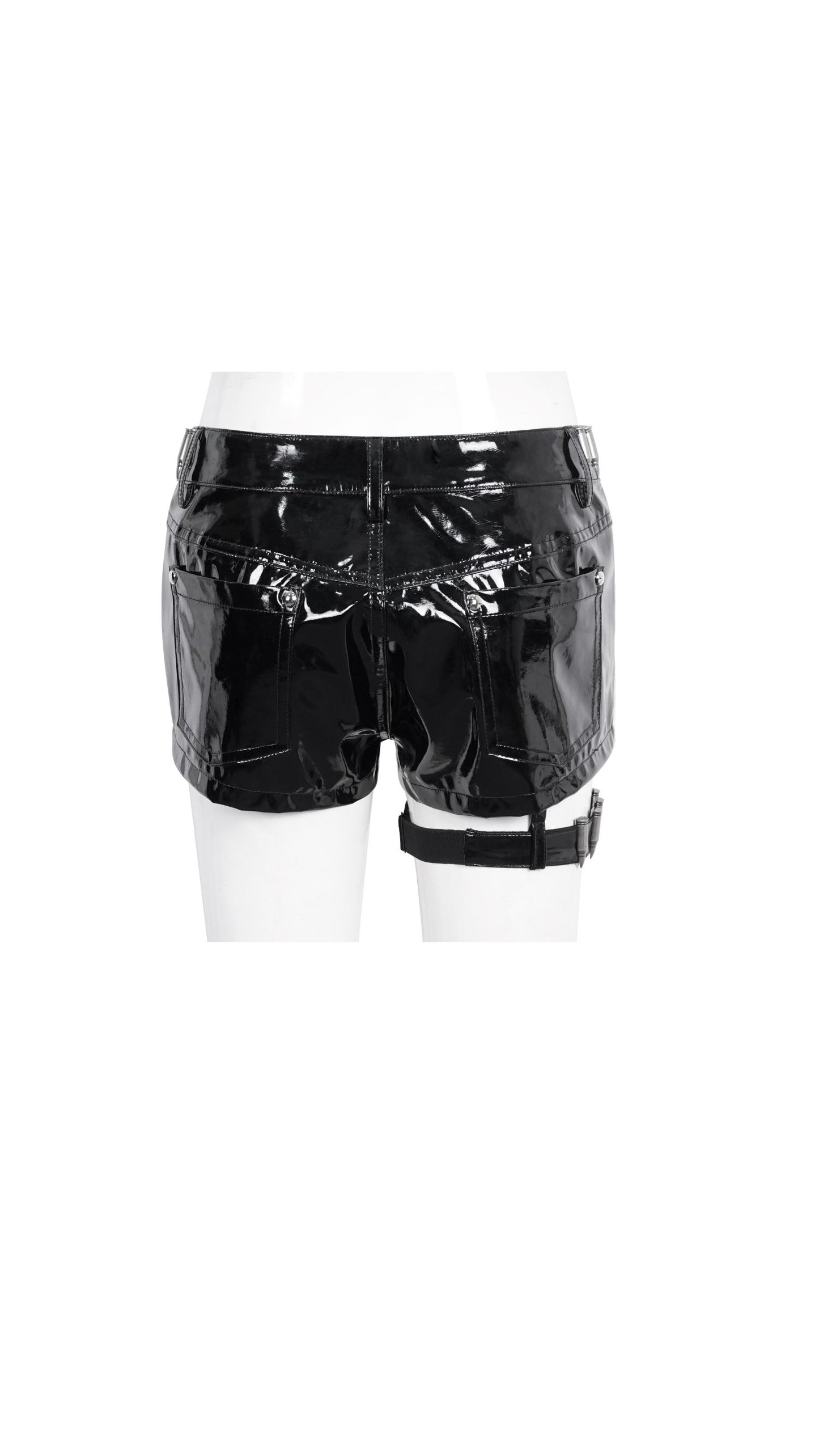 Rave Slave PVC Shorts with Garter