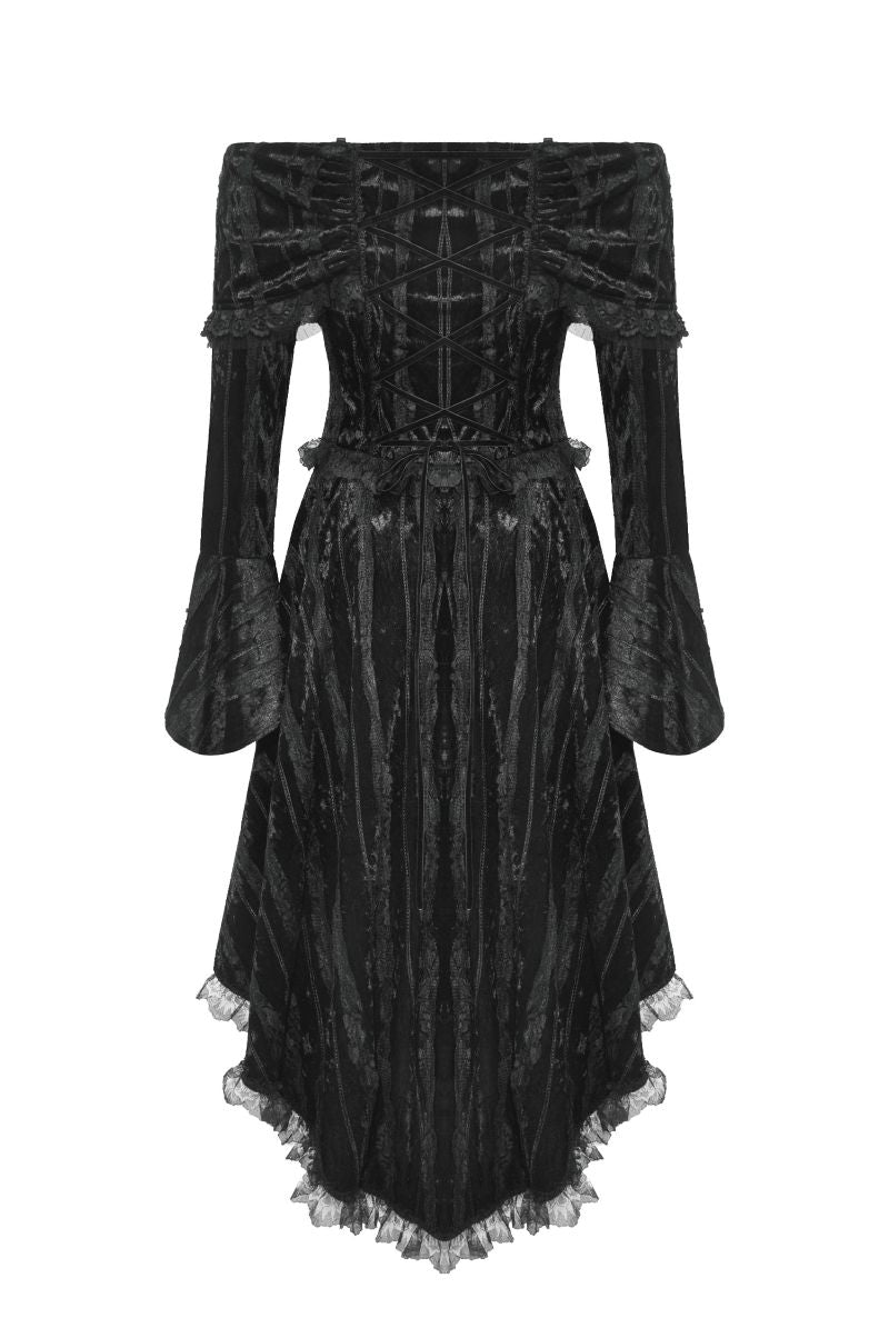 Schwarzes, kurzes Kleid VELVET REQUIEM DRESS von Dark In Love