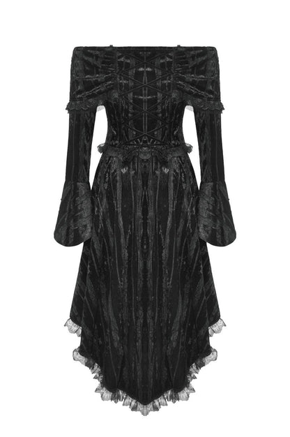 Schwarzes, kurzes Kleid VELVET REQUIEM DRESS von Dark In Love
