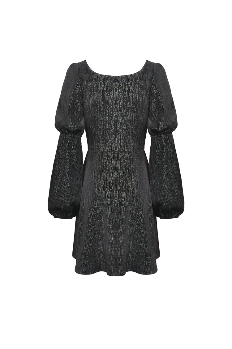 Kurzes Kleid Drusilla Dress mit Kreuzanhänger und Schnürung an der Vorderseite von Dark in Love