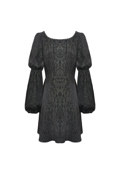 Kurzes Kleid Drusilla Dress mit Kreuzanhänger und Schnürung an der Vorderseite von Dark in Love