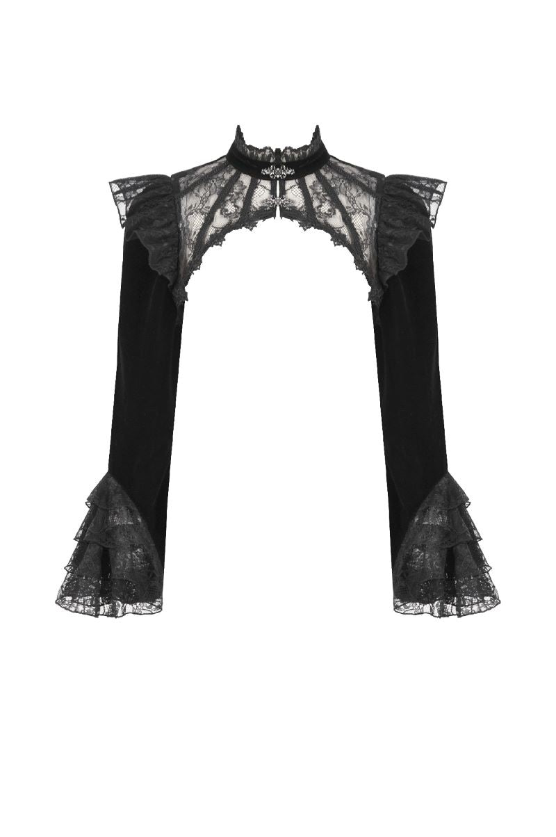 Schwarzer Bolero Darkerling Bolero mit Spitzenverzierung von Dark In Love