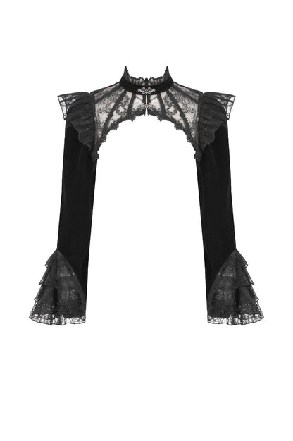 Schwarzer Bolero Darkerling Bolero mit Spitzenverzierung von Dark In Love