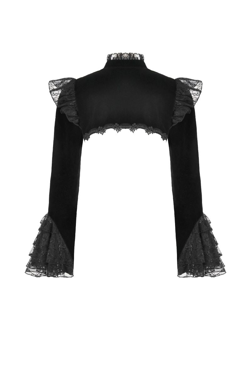 Schwarzer Bolero Darkerling Bolero mit Spitzenverzierung von Dark In Love