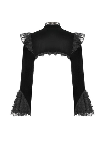 Schwarzer Bolero Darkerling Bolero mit Spitzenverzierung von Dark In Love
