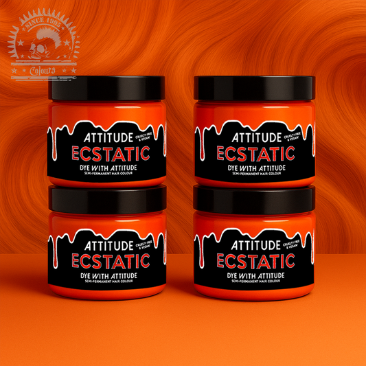 Vier semi-permanente Haartönungen 4er-Sparset ECSTATIC ORANGE in dem Farbton Orange von Attitude