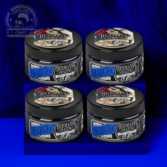 semi-permanente Haartönung 4er-Sparset&nbsp;MARGE DARK BLUE in dem Farbton Dunkelblau von Herman's Amazing
