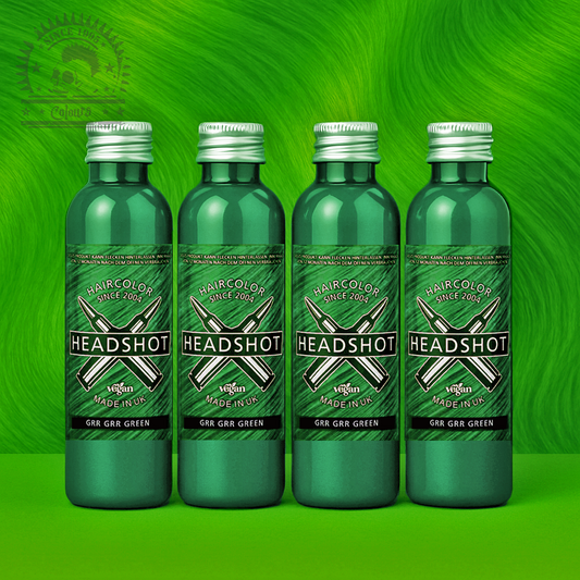 Vier semi-permanente Haartönungen 4er-Sparset GRR GRR GREEN in dem Farbton Hellgrün von Headshot