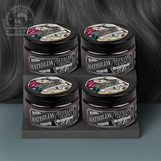 semi-permanente Haartönung 4er-Sparset&nbsp;MATHILDA GRANNY GREY in dem Farbton Dunkelgrau von Herman's Amazing