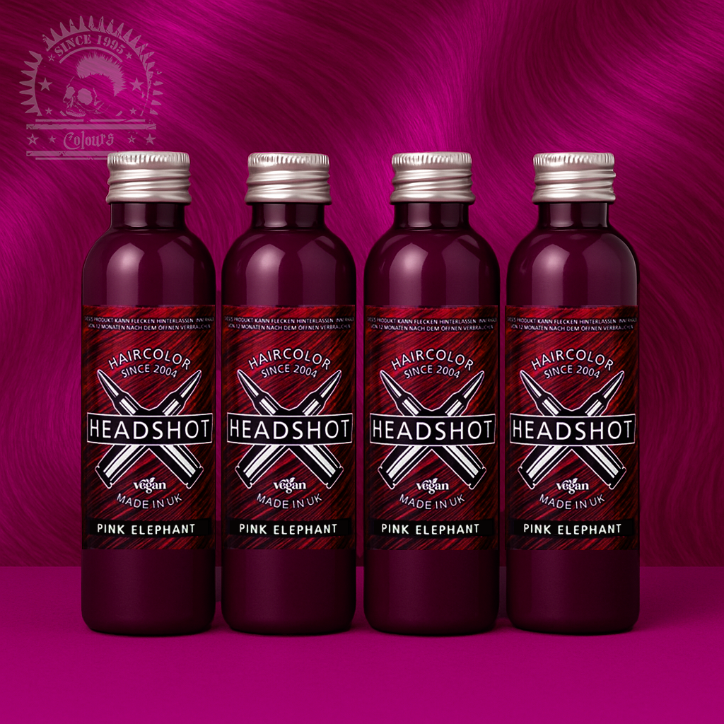 Vier semi-permanente Haartönungen 4er-Sparset PINK ELEPHANT in dem Farbton Pink von Headshot
