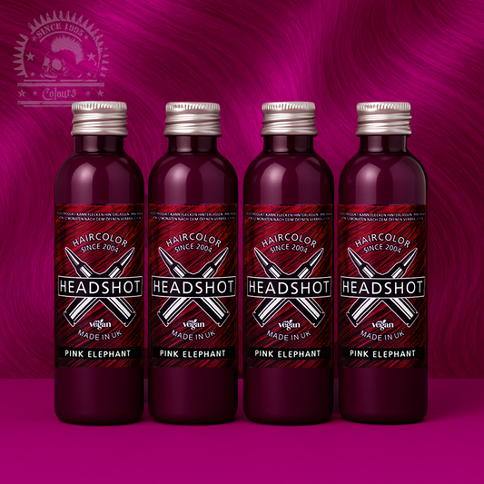 Vier semi-permanente Haartönungen 4er-Sparset PINK ELEPHANT in dem Farbton Pink von Headshot