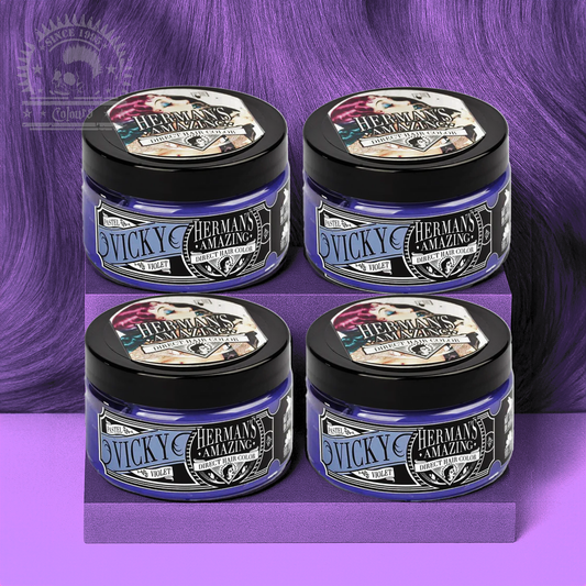 semi-permanente Haartönung 4er-Sparset&nbsp;VICKY PASTEL VIOLET in dem Farbton Pastelllila von Herman's Amazing