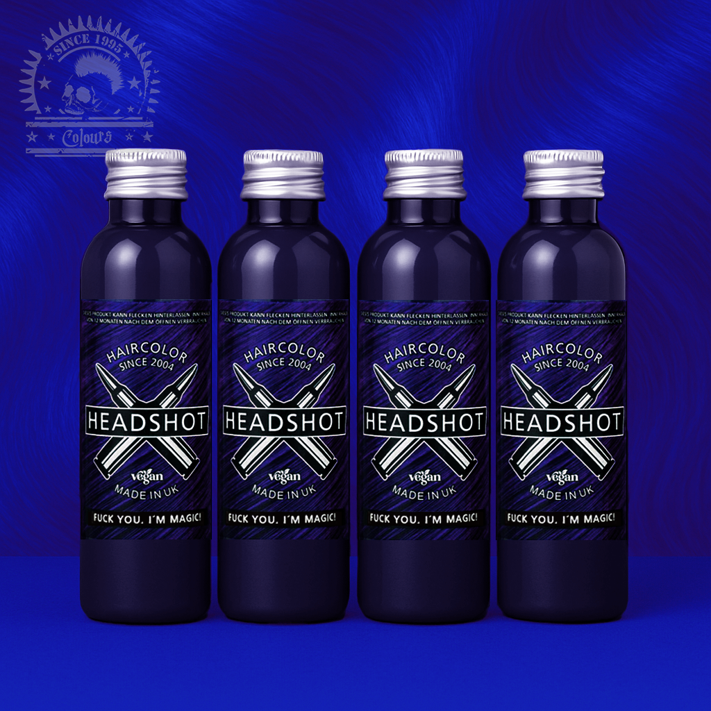 Vier semi-permanente Haartönungen 4er-Sparset FUCK YOU I'M MAGIC in dem Farbton Violet von Headshot