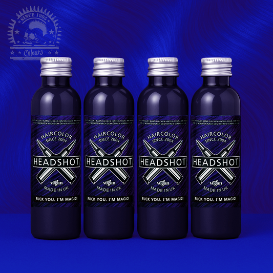 Vier semi-permanente Haartönungen 4er-Sparset FUCK YOU I'M MAGIC in dem Farbton Violet von Headshot