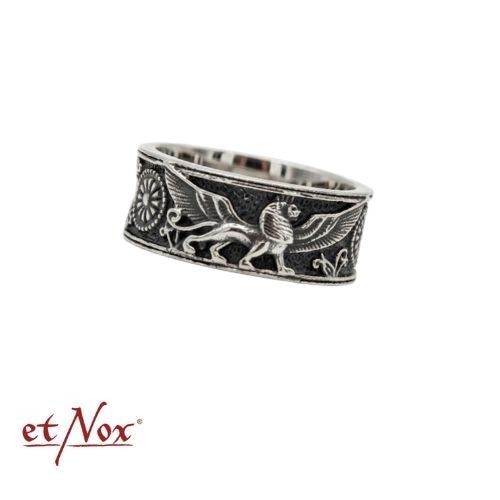 Edelstahlring Geflügelter Löwe Ring von etNox