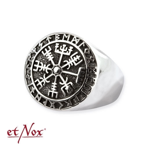 Edelstahlring Wikinger Kompass Ring von etNox