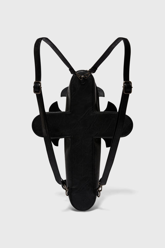 Schwarzer Rucksack Eternal Solstice Backpack Kreuzform von Killstar