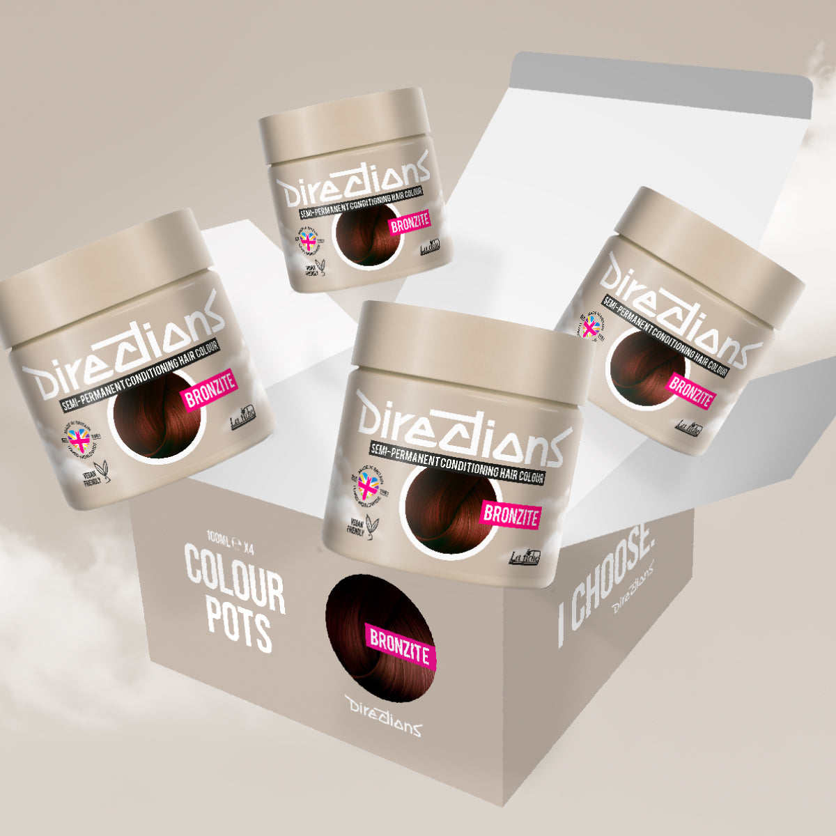 4er-Sparset vier semi-permanente Haartönungen BRONZITE in dem Farbton Braun von Directions