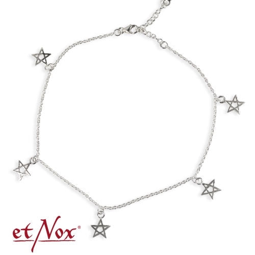 Silbernes Fußkettchen Pentagramm 925 Silber von etNox