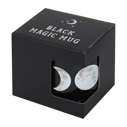 Verpackung Schwarze Tasse Triple Moon Mug mit Mondphasen-Print, sowie kleinen Strenendetails
