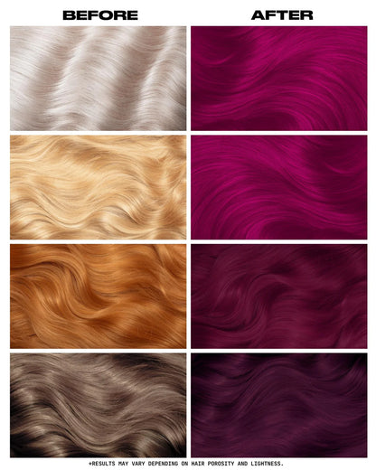 semi-permanente Haartönung Fuchsia Pink in dem Farbton kräftiges, dunkles Magenta von Lunar Tides