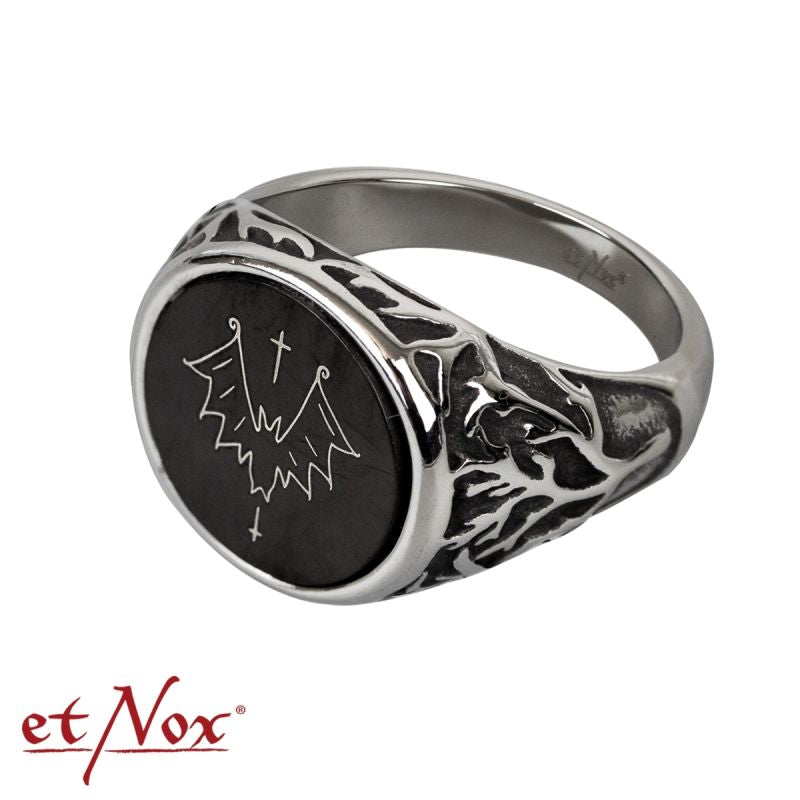 Edelstahlring Fledermaus Ring mit Laserdesign von etNox