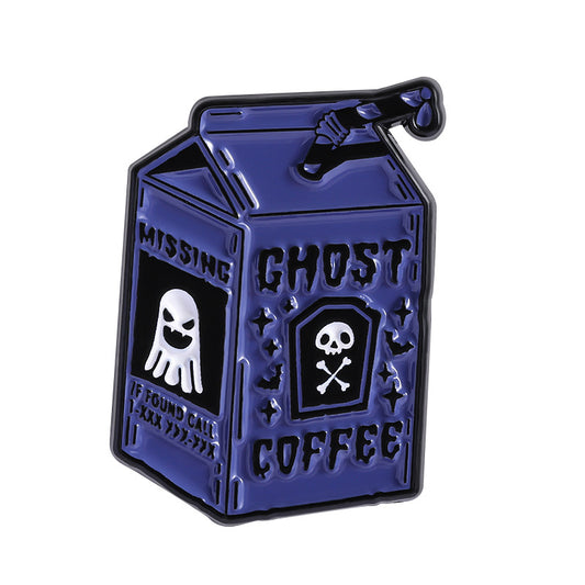 Kleiner Emaille-Anstecker GHOST COFFEE ENAMEL PIN von Moon Attic