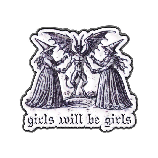 Kleiner Emaille-Anstecker GIRLS BE GIRLS ENAMEL PIN von Moon Attic