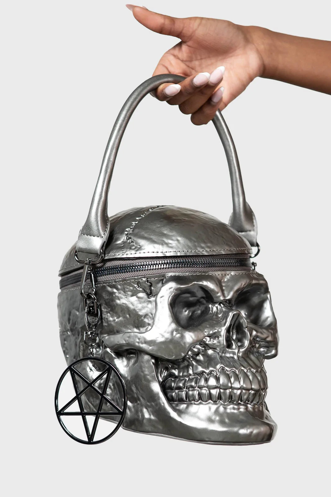 Killstar GRAVE DIGGER SKULL HANDBAG GUNMETAL