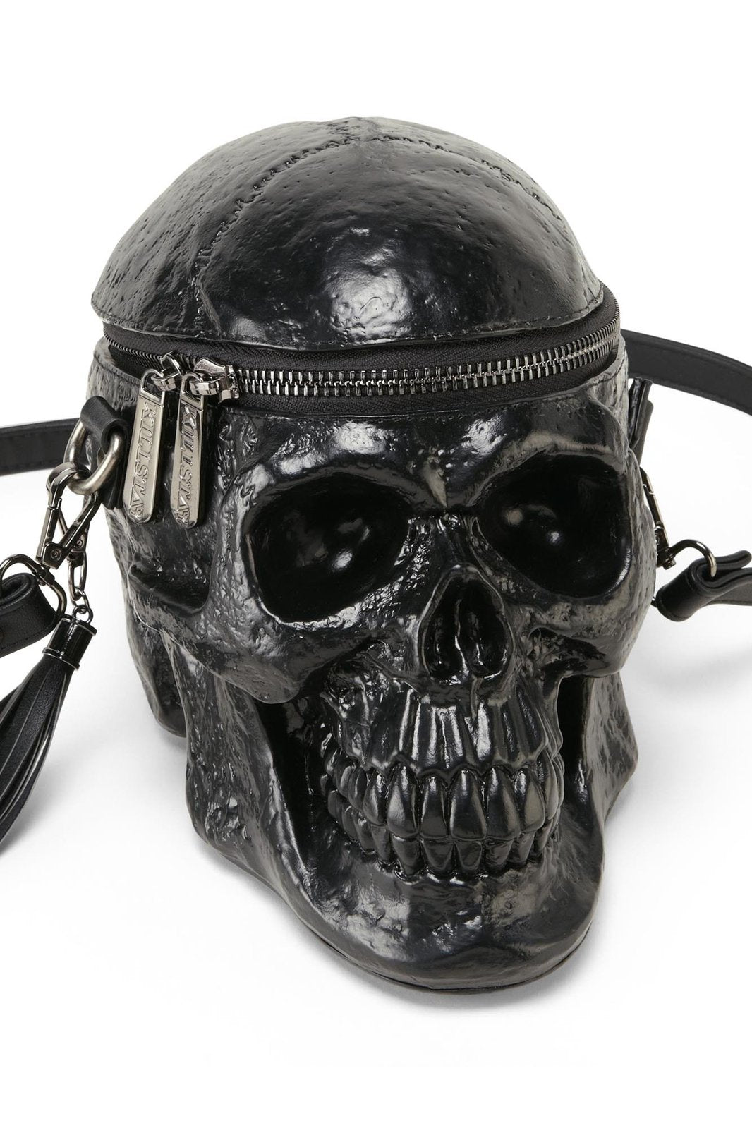 Black Grave Digger Skull Handbag Killstar