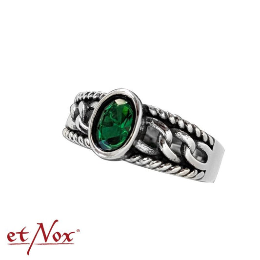 Edelstahlring Green Chain Ring mit Stein von etNox