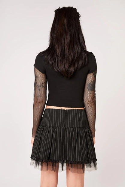 Quinzel-Skirt-Pinstripe- Hellbunny