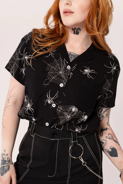 GRUNGY SPIDER SHIRT Hellbunny