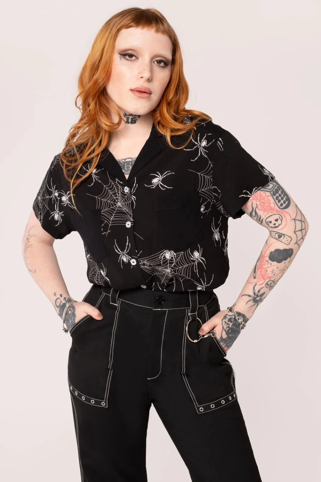 GRUNGY SPIDER SHIRT Hellbunny