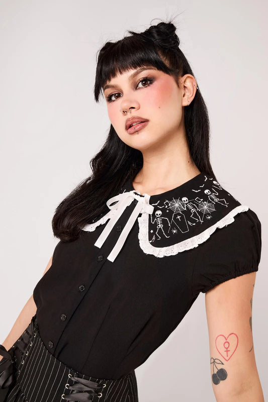 Dance Macabre Blouse Hellbunny