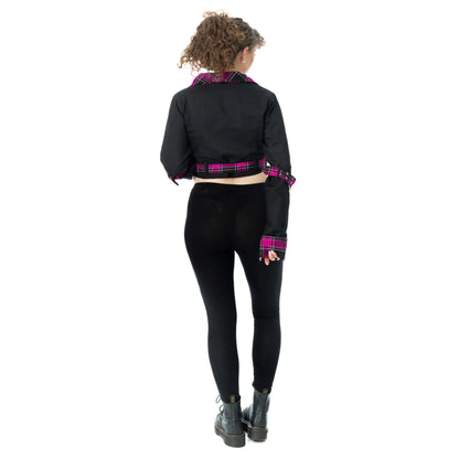 Schwarzer Jacke HEXBOURNE JACKET mit pinkem Tartanmuster von Heartless