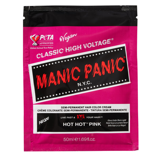 semi-permanente Haartönung HOT HOT PINK in dem Farbton Neonpink von Manic Panic