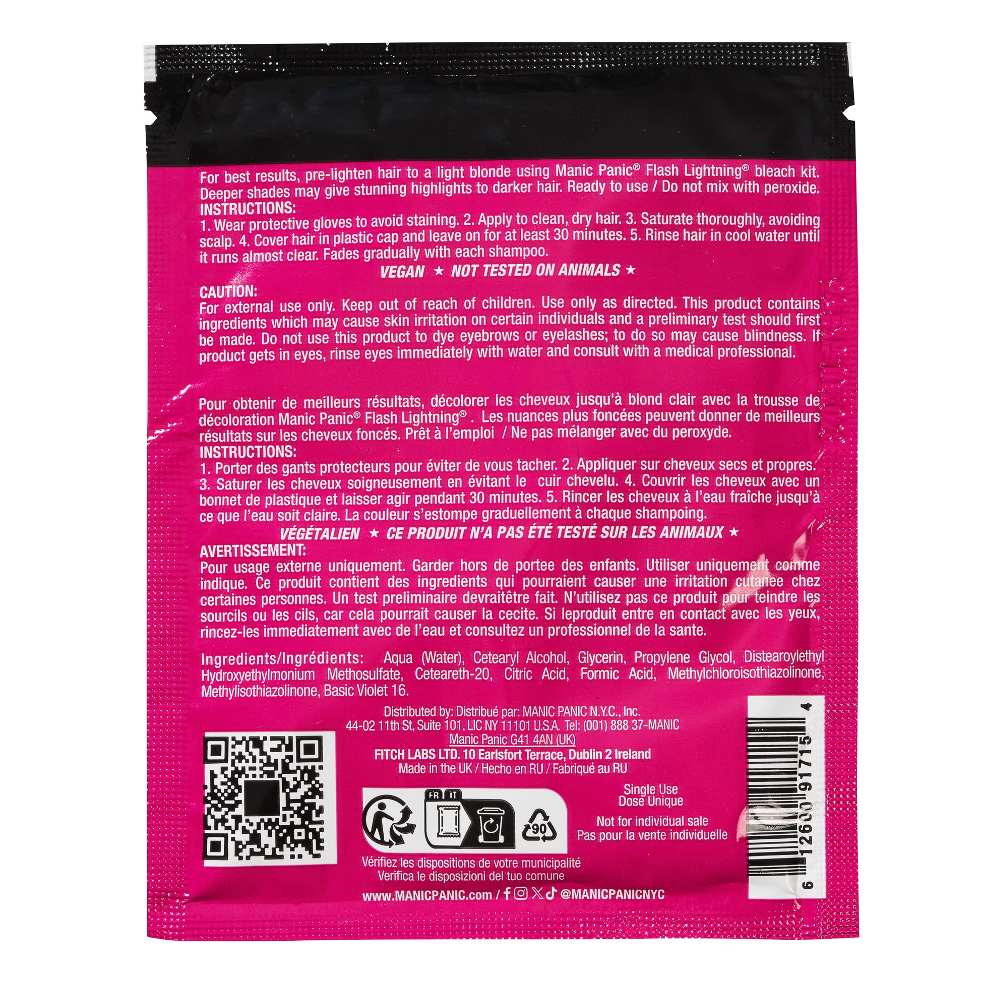 semi-permanente Haartönung HOT HOT PINK in dem Farbton Neonpink von Manic Panic