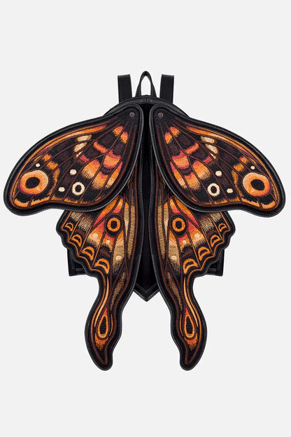 Schwarzer Rucksack IGNIS MOTH BACKPACK mit beweglichen Mottenflügeln von Restyle