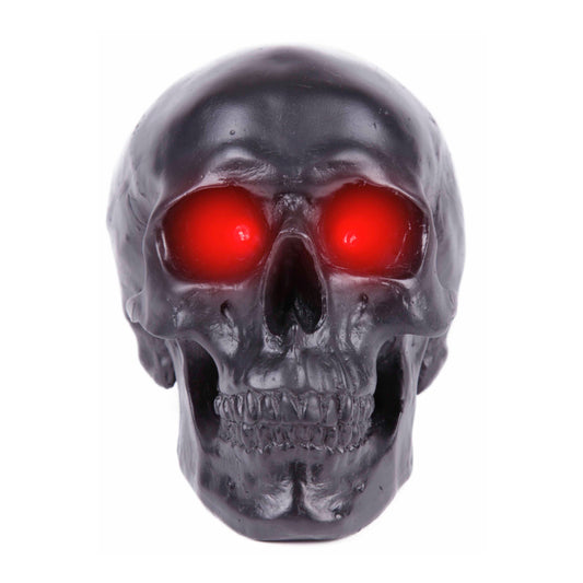 Schwarzer Totenkopf Skull Glowing Eyes Black mit rotleuchtenden Augen