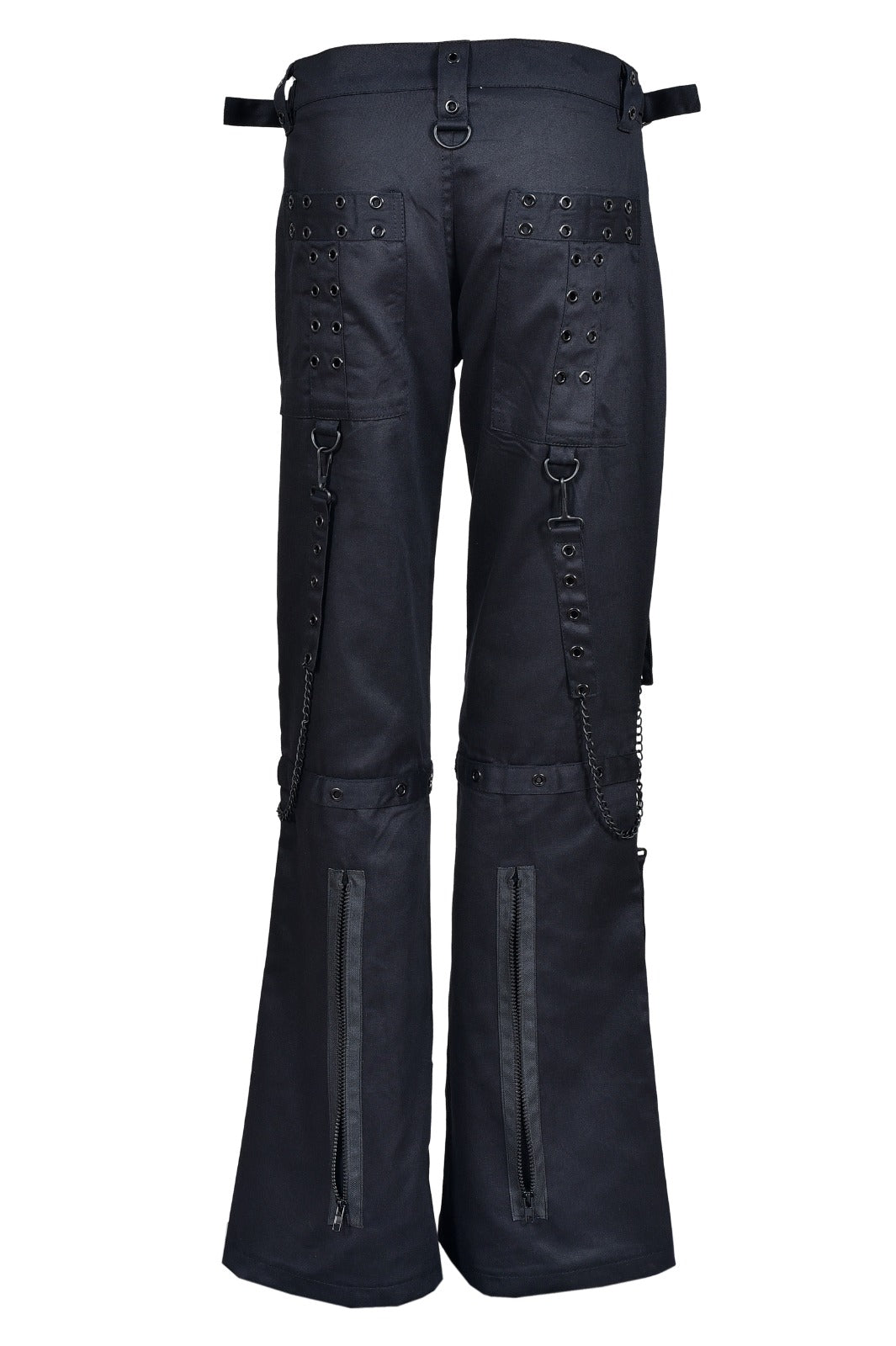 Schwarze Hose BLACK CHAIN PANTS mit schwarzen Ketten und Zierreißverschlüssen mit Colours Branding