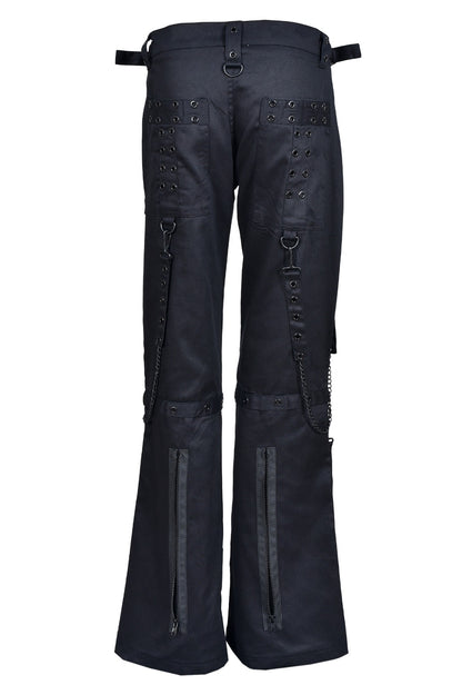 Schwarze Hose BLACK CHAIN PANTS mit schwarzen Ketten und Zierreißverschlüssen mit Colours Branding