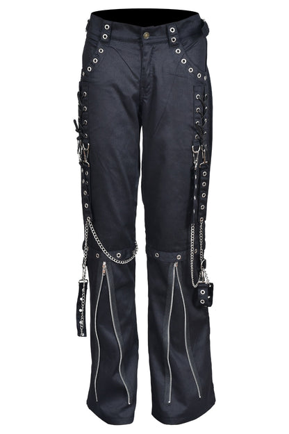 Schwarze Hose SILVER CHAIN PANTS mit silbernen Ketten und Zierreißverschlüssen mit Colours Branding